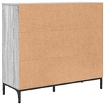 vidaXL Buffet Sonoma gris 89 5 x 33 x 82 cm Bois d'ingénierie