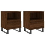 vidaXL Tables de chevet 2 Pièces chêne marron 40x35x50 cm bois ingénierie