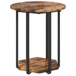 Table d'appoint vidaXL 2 Pièces en chêne fumé  bois d'ingénierie et métal