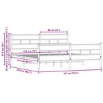 vidaXL Cadre de lit en métal sans matelas chêne marron 183x213 cm