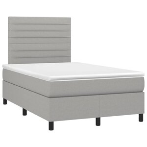 vidaXL Sommier à lattes de lit et matelas gris clair 120x190 cm tissu