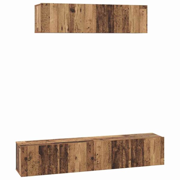 vidaXL Ensemble meuble TV 4 Pièces Bois Ancien Bois d'ingénierie