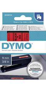 DYMO LabelManager cassette ruban D1 9mm x 7m Noir/Rouge (compatible avec les LabelManager et les LabelWriter Duo)