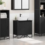 vidaXL Meuble de Lavabo de Salle de Bain Chêne noir 60 x 35 x 60 cm