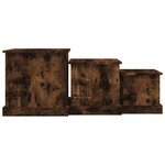 vidaXL Tables basses 3 Pièces chêne fumé bois d'ingénierie