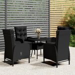 vidaXL Ensemble de bistro de jardin 5 Pièces Résine tressée Noir