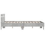 vidaXL Cadre de lit avec LED sans matelas gris béton 120x200 cm