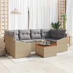vidaXL Ensemble de canapé de jardin 7 Pièces beige et gris clair