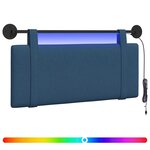 vidaXL Tête de lit suspendue Avec lumière LED Bleu Tissu