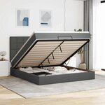VidaXL Cadre de lit ottoman avec matelas gris foncé 180x200 cm tissu