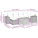 vidaXL Salon de jardin 7 Pièces avec coussins noir résine tressée