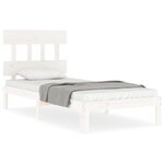 vidaXL Cadre de lit sans matelas blanc 100x200 cm bois de pin massif