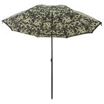 vidaXL Umbrella de pêche Camouflage 220 x 193 cm Polyester Oxford