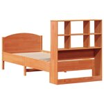 vidaXL Lit bibliothèque sans matelas cire marron 90x200 cm pin massif