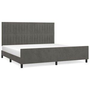 vidaXL Cadre de lit sans matelas gris foncé 200x200 cm velours