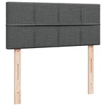 vidaXL Sommier à lattes de lit avec matelas gris foncé 120x190cm tissu