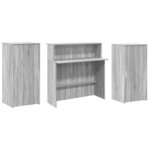 vidaXL Bureau de réception sonoma gris 200x50x103 5 cm bois ingénierie