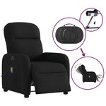 vidaXL Fauteuil de massage inclinable électrique Noir Tissu