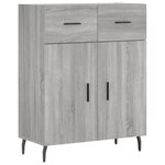 vidaXL Buffet haut Sonoma gris 69 5x34x180 cm Bois d'ingénierie