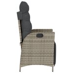 vidaXL Chaise inclinable de jardin et repose-pied gris résine tressée