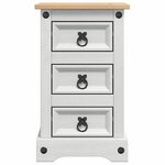 vidaXL Table de chevet avec tiroir Blanc 35 x 32 5 x 58 cm Pin massif