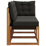 vidaXL Canapé d’extérieur milieu et coin avec coussin 2 Pièce Naturel