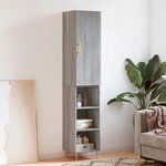 vidaXL Buffet haut Sonoma gris 34 5x34x180 cm Bois d'ingénierie