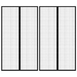 vidaXL Rideaux de porte anti-insectes 2 Pièces avec aimants noir 200x80cm