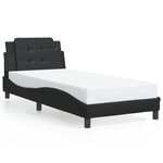 vidaXL Cadre de lit avec lumières LED noir 90x200 cm similicuir