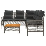 vidaXL Salon de jardin 2 Pièces avec coussins Gris Résine tressée