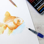 Pinceau rechargeable Water Brush + 5 crayons aquarellables