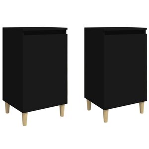 vidaXL Tables de chevet 2 Pièces noir 40x35x70 cm bois d'ingénierie