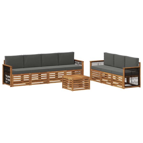 vidaXL Ensembles de canapés avec coussin 8 Pièces Bois d'Acacia Massif