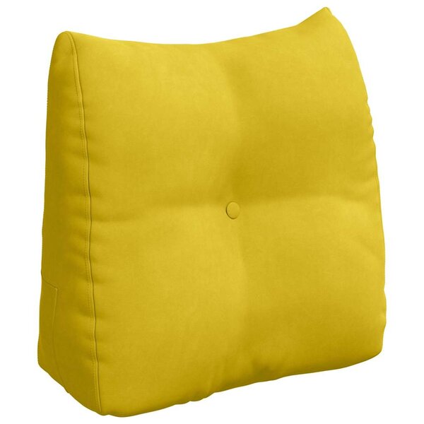 vidaXL Coussin de Dos Jaune 45 x 24 x 50 cm Velours