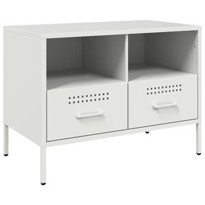 vidaXL Meuble TV blanc 68x39x50 5 cm acier