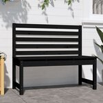 vidaXL Banc de jardin noir 109 cm bois massif de pin