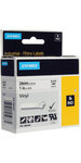 Dymo rhino - etiquettes industrielles vinyle 24mm x 5.5m - noir sur blanc