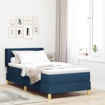vidaXL Lit Box Spring avec Matelas Bleu 80x200 cm Tissu