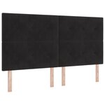 vidaXL Lit à ressorts avec matelas noir 180 x 200 cm en velours