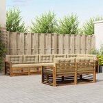 vidaXL Ensemble de canapés d'extérieur 8 Pièces Naturel et Beige