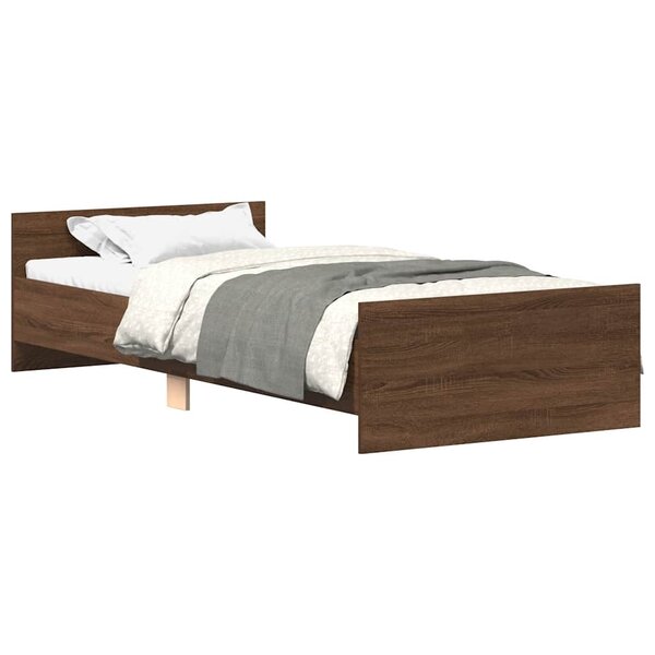 vidaXL Cadre de lit sans matelas chêne marron 90x190cm bois ingénierie