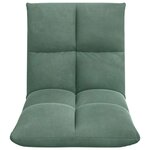 vidaXL Fauteuil de sol ajustable Vert Mer Velours