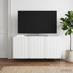 vidaXL Meuble TV Blanc 99 x 34 5 x 52 cm Bois d'ingénierie