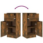 vidaXL Buffets 2 Pièces Chêne fumé 30x30x70 cm Bois d'ingénierie