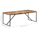 vidaXL Table à dîner 200x90x76 cm Bois massif d'acacia et de manguier