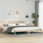 vidaXL Cadre de lit Marron 180 x 210 cm Bois de pin massif