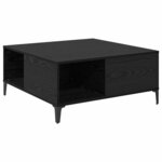 vidaXL Table basse Chêne noir 80 x 80 x 36 5 cm Bois d'ingénierie