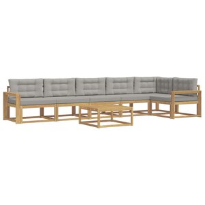 vidaXL Ensemble de canapés d'extérieur 7 pc Blanc et gris clair