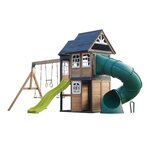 Aire de jeux - Toboggan vert citron et toboggan tubulaire - Noud