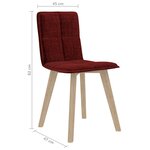 vidaXL Chaises à manger lot de 4 rouge bordeaux tissu